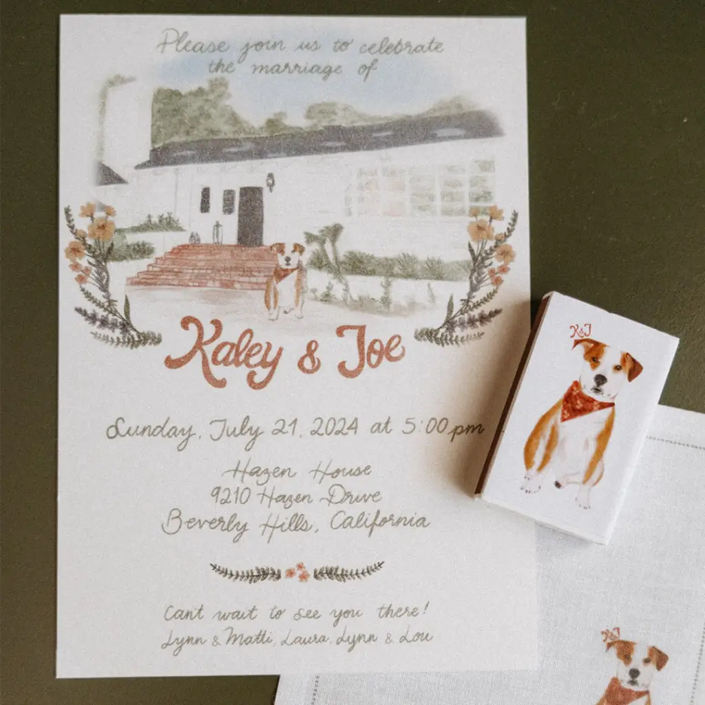 Digitally printed watercolored invitation